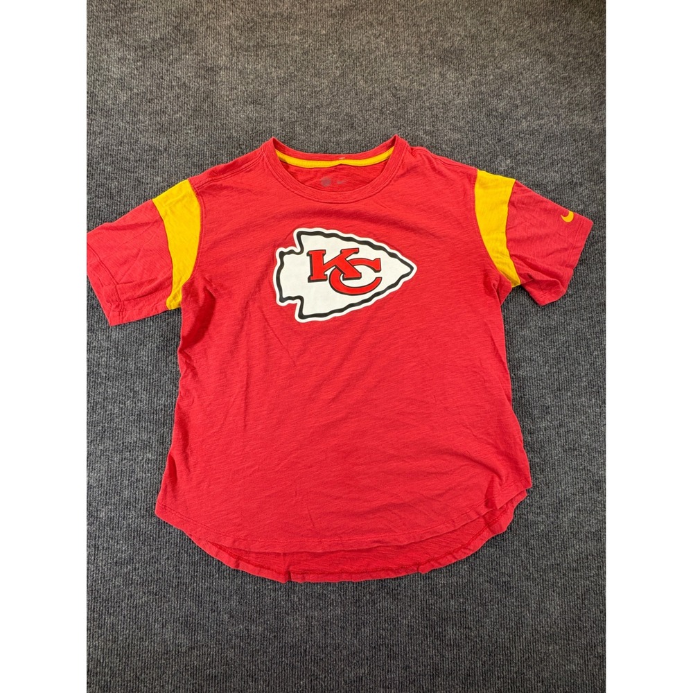 Nike NFL Kansas City Chiefs Red Slub Knit Short Sleeve T-Shirt Mens Medium 2757